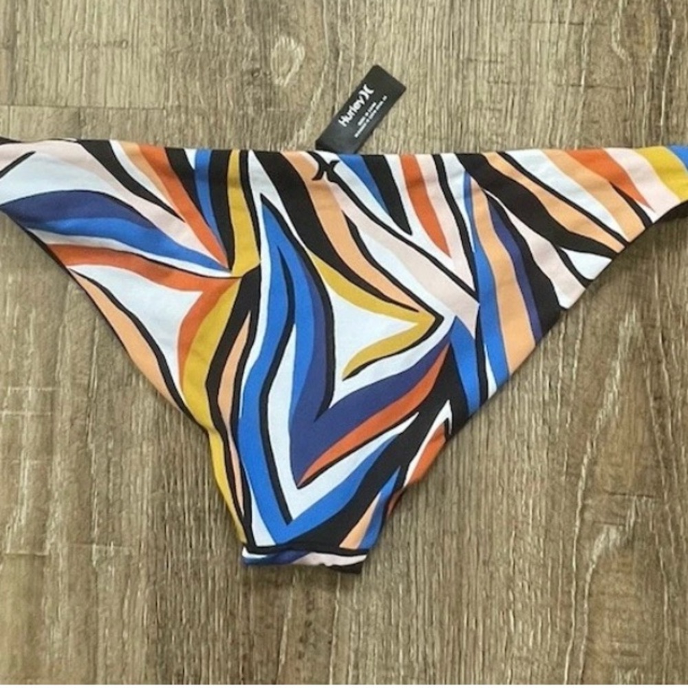 Hurley Max Sand Dunes Moderate Striped Bikini Swimsuit Bottom Womens Sz Large - Picture 2 of 3